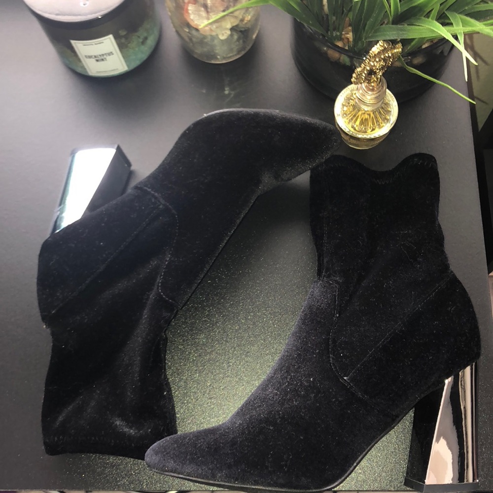 Black Velvet Sock Booties